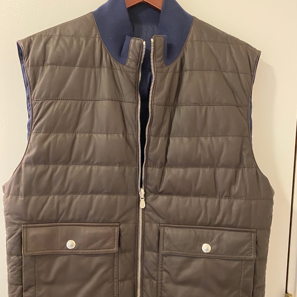 Brunello Cucinelli Men’s Reversible Leather Vest